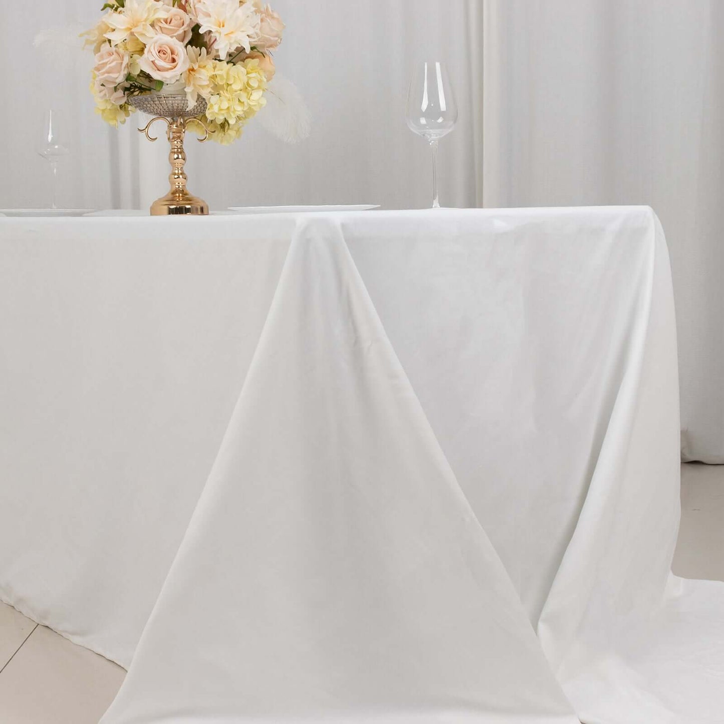 100% Cotton 90"x156" Rectangle Tablecloth White Linen - Seamless, Soft & Breathable Table Cover