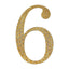 Decorative Rhinestone Number "6" Stickers, Glitter Adhesive Craft Numbers Gold DIY Sparkle Embellishments 6"