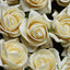 24 Roses 2" Cream Artificial Foam Flowers With Stem Wire and Leaves
