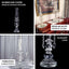 Crystal Glass Hurricane Candle Taper Candlestick Holder, Decorative Piece With Chandelier Chains 20"