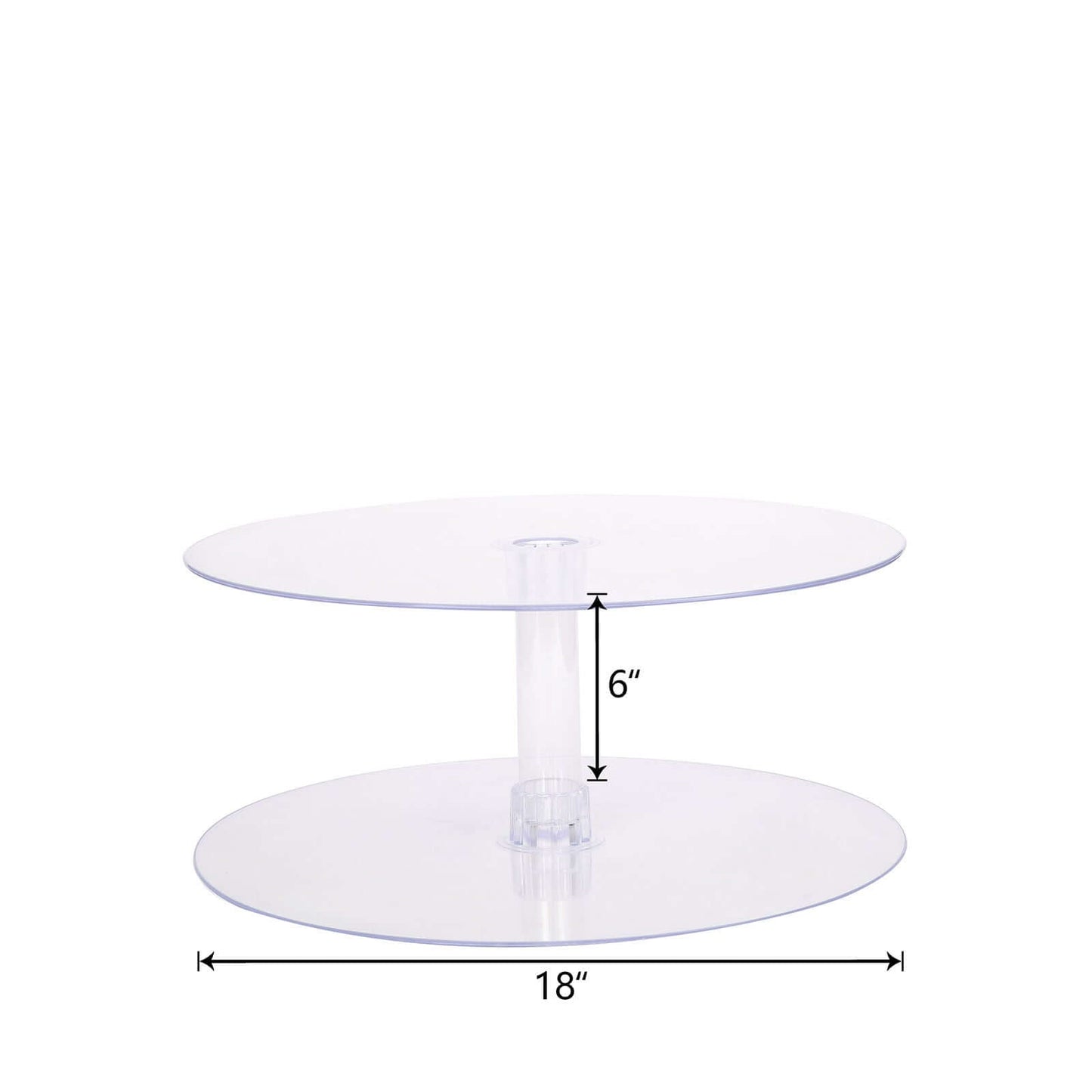 2-Tier Acrylic Round Cake Stand Set Clear - Chic Versatile Cupcake Holder Dessert Display Pedestal for Wedding Buffet & Catering Displays 18"