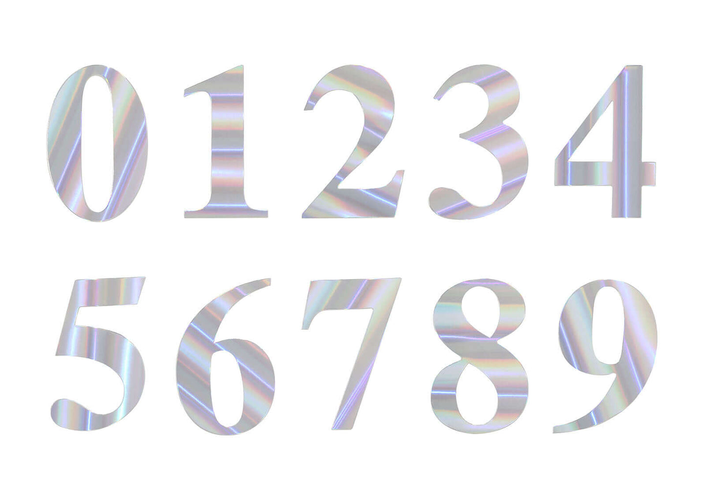 4-Pack Stickers Banner Custom 0-9 Number "5" Design Iridescent - Milestone Age and Date Stick-On Numbers 5"