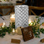2-Pack Metal Crystal Beaded Pillar Holders Metallic Silver - Versatile Stem Vase Set for Decor 9"