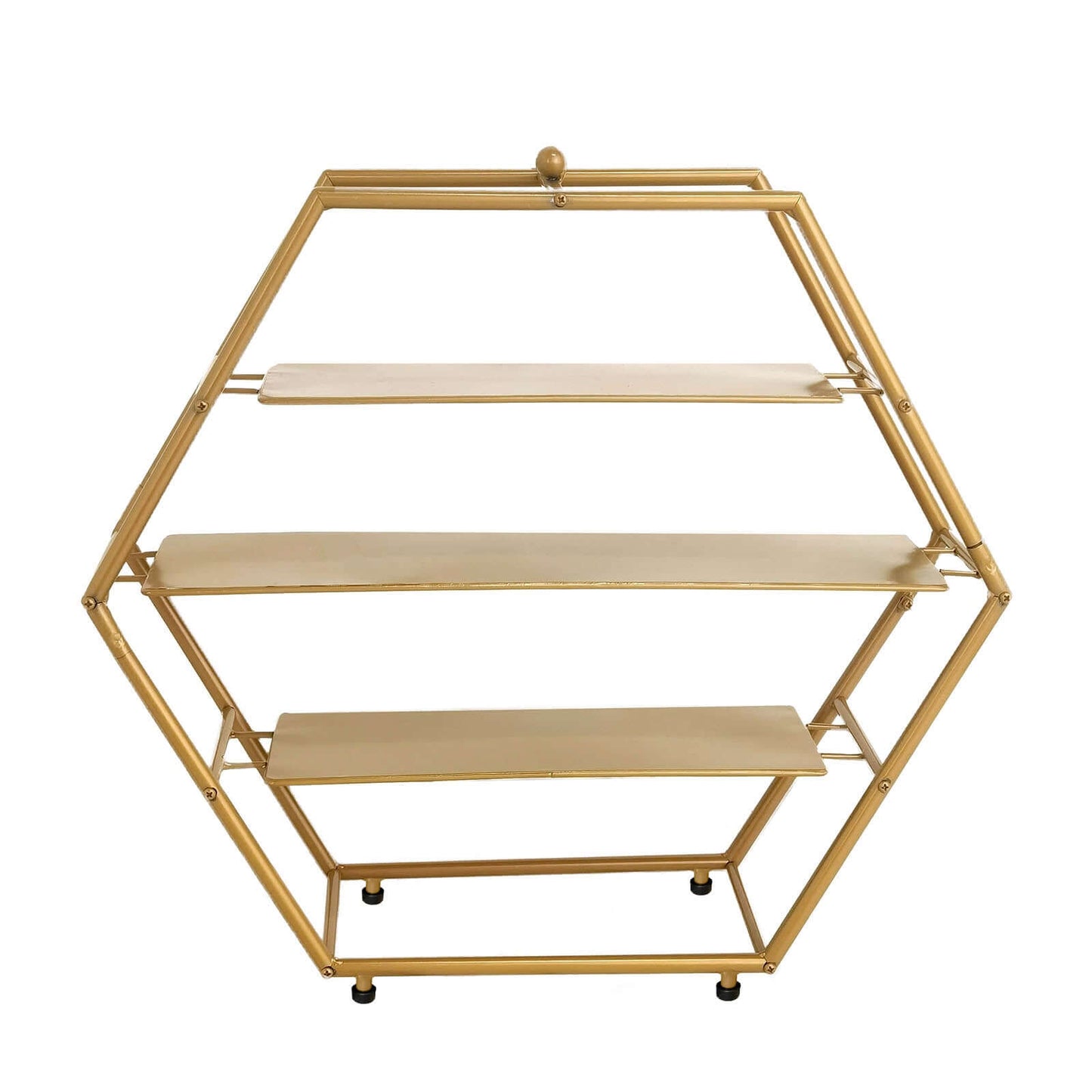3-Tier Metal Hexagon Cupcake Stand Matte Gold - Stylish Geometric Dessert Holder Appetizer Display for Modern Weddings Dessert Buffets & Celebrations 21"