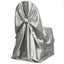 Satin Chair Cover Self-Tie Universal Design Silver - Durable Slip-On Cover for Folding, Dining, Banquet & Standard Chairs