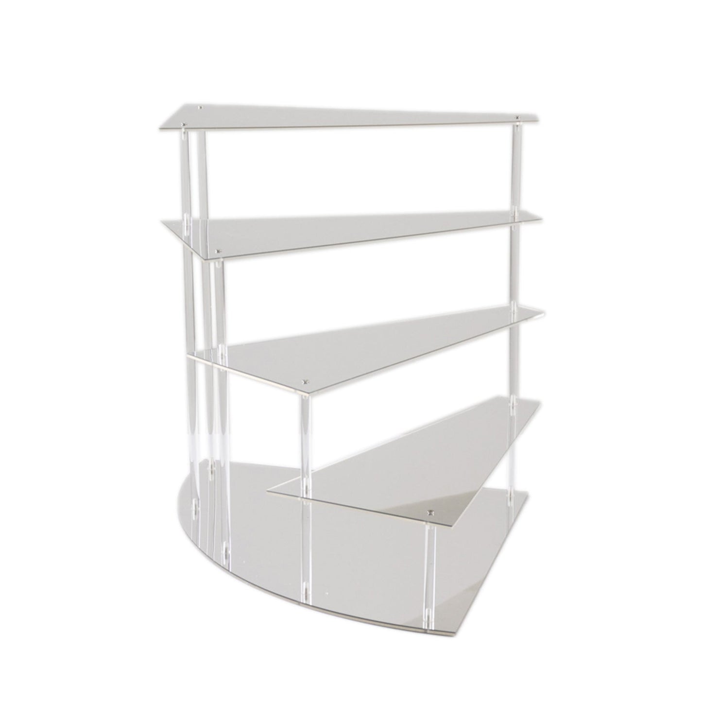 4-Tier Acrylic Cupcake Display Stand Silver Spiral Stairway Design - Stylish Reusable Multi Level Serving Tray Organizer Shelf Riser for Dessert Perfume Retail Jewelry & Collectibles 17"