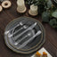 24-Pack Plastic Silverware Set with Fan Flared Tip Handle Clear - Heavy Duty Disposable Utensils 7"