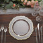 10-Pack Plastic 10" Round Dinner Plates in Clear with Gold Scalloped Rim - Disposable Party Plates