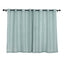 2 Pack Handmade Dusty Blue Faux Linen Curtains 52"x64", Curtain Panels With Chrome Grommets