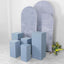 Set of 5 Dusty Blue Spandex Rectangle Pedestal Stand Covers, Stretchable Pillar Prop Covers - 160 GSM