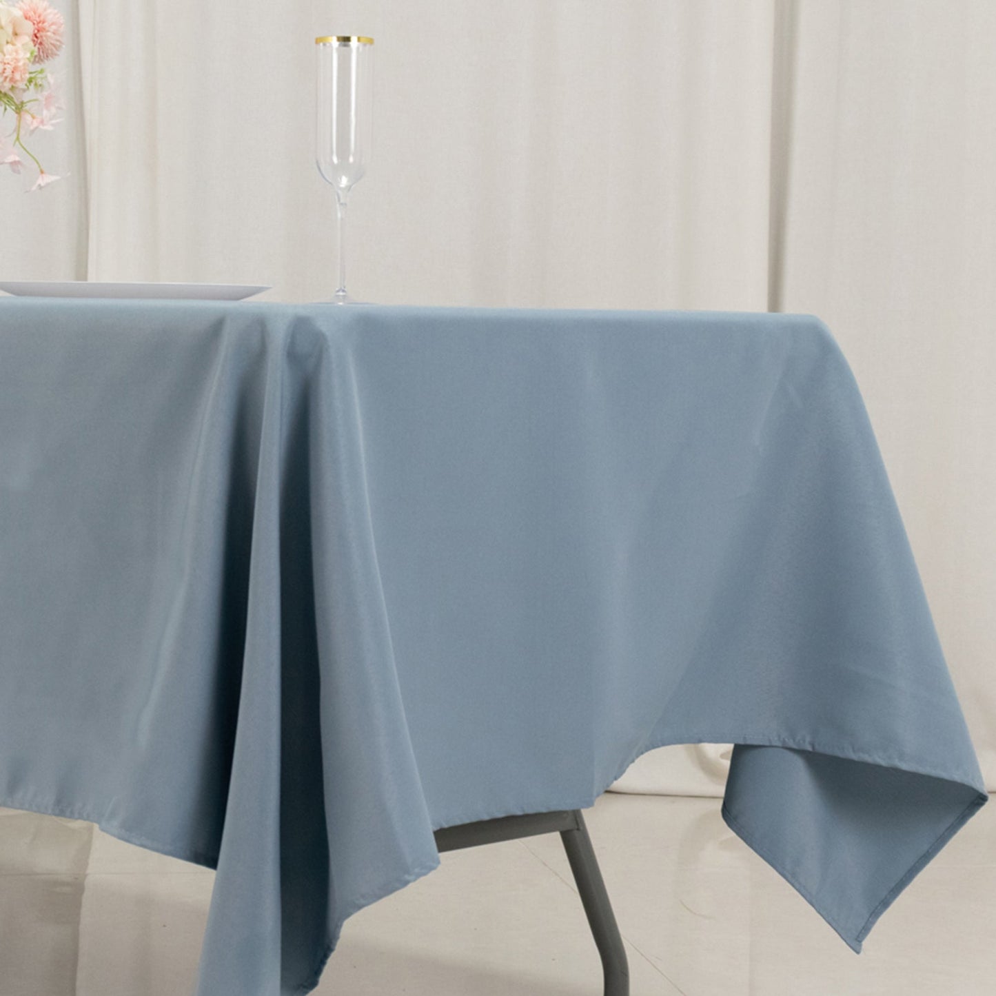 Premium Polyester 60"x102" Rectangle Tablecloth Dusty Blue - Durable 220GSM Wrinkle-Resistant Table Cover