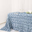 Satin 90"x132" Rectangle Tablecloth Dusty Blue - Grandiose 3D Rosette Seamless Table Cover
