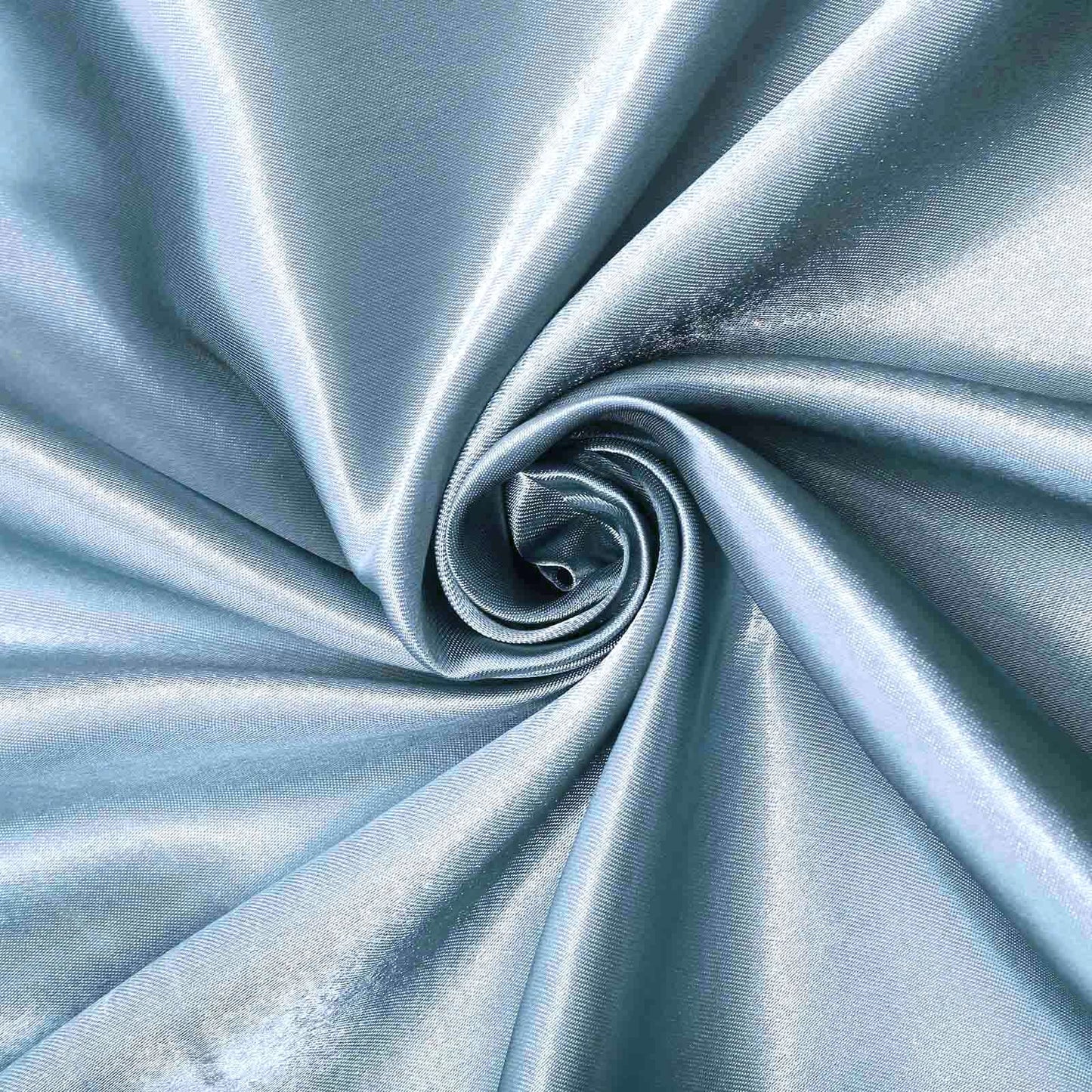 Satin Chair Cover Self-Tie Universal Design Dusty Blue - Durable Slip-On Cover for Folding, Dining, Banquet & Standard Chairs