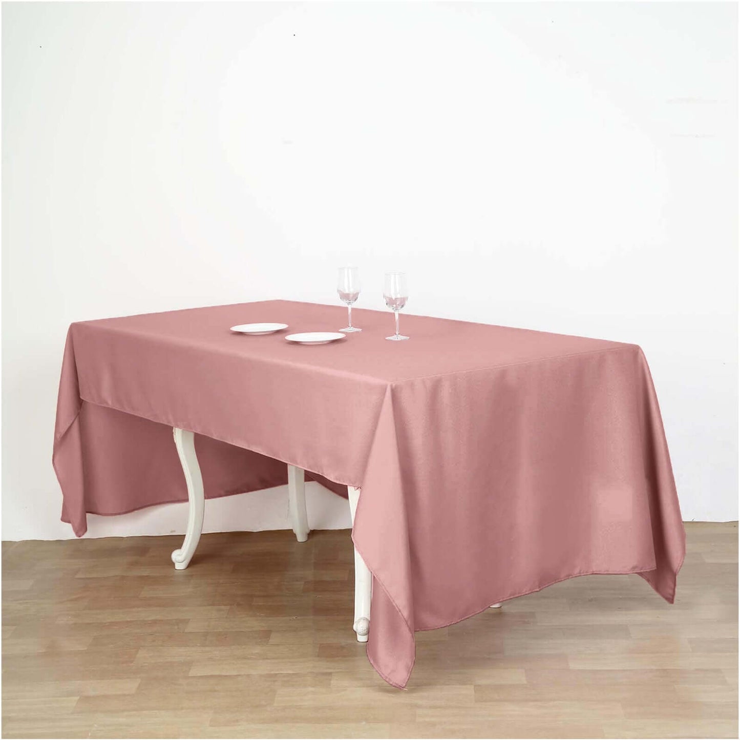 Polyester 60"x102" Rectangle Tablecloth Dusty Rose - Durable and Stylish Table Cover