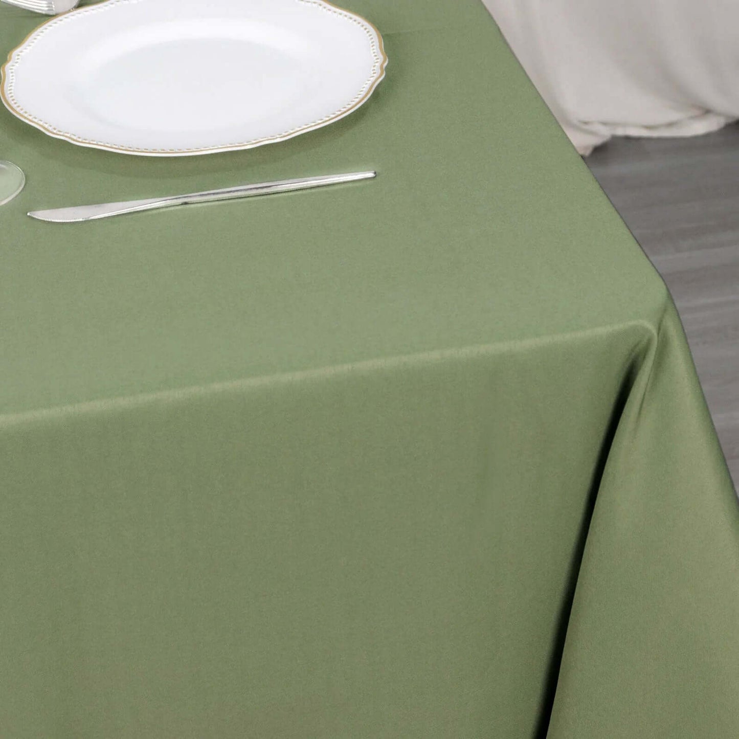 Premium Polyester Square Tablecloth 70"x70" Dusty Sage Green - 220GSM Wrinkle-Resistant Table Cover