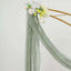 20ft Dusty Sage Green Gauze Cheesecloth Fabric Wedding Arch Drapery, Window Scarf Valance, Boho Decor Arbor Curtain Panel