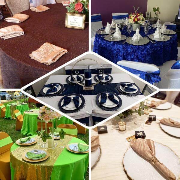 5 Pack Taffeta 20"x20" Napkins Hunter Emerald Green - Accordion Crinkle Dinner Napkins