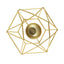 Set of 2 Candle Holders Metal Hexagon Geometric Design Gold - Modern Decorative Centerpieces for Tables 4"x3"