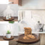 Glass Candle Holder Cloche Jar Dome Clear with Wooden Base - Stylish Centerpiece for Floral Displays 10"