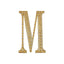 Decorative Rhinestone Alphabet "M" Letter Stickers, Glitter Adhesive Craft Letters Gold DIY Sparkle Embellishments 6"