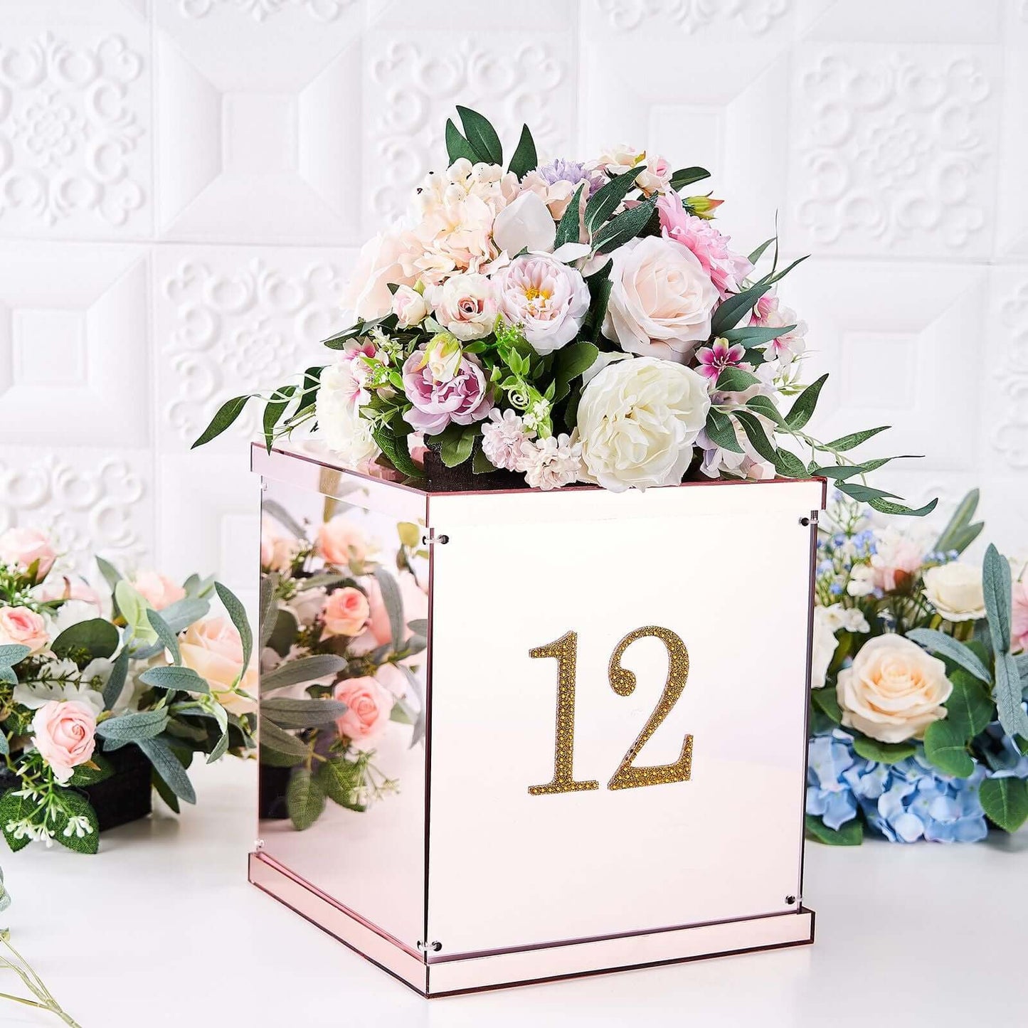 Decorative Rhinestone Number "5" Stickers, Glitter Adhesive Craft Numbers Gold DIY Sparkle Embellishments 4"