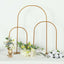 Gold Metal Chiara Arch Table Centerpiece with Rounded Top - Detachable Flower Stand Frame for Weddings 23"