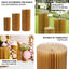 40" Gold Cylinder Display Column Stand, Pillar Pedestal Stand With Top Plate