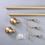 42"-126" Adjustable Curtain Rod Set, Gold, Round Finials