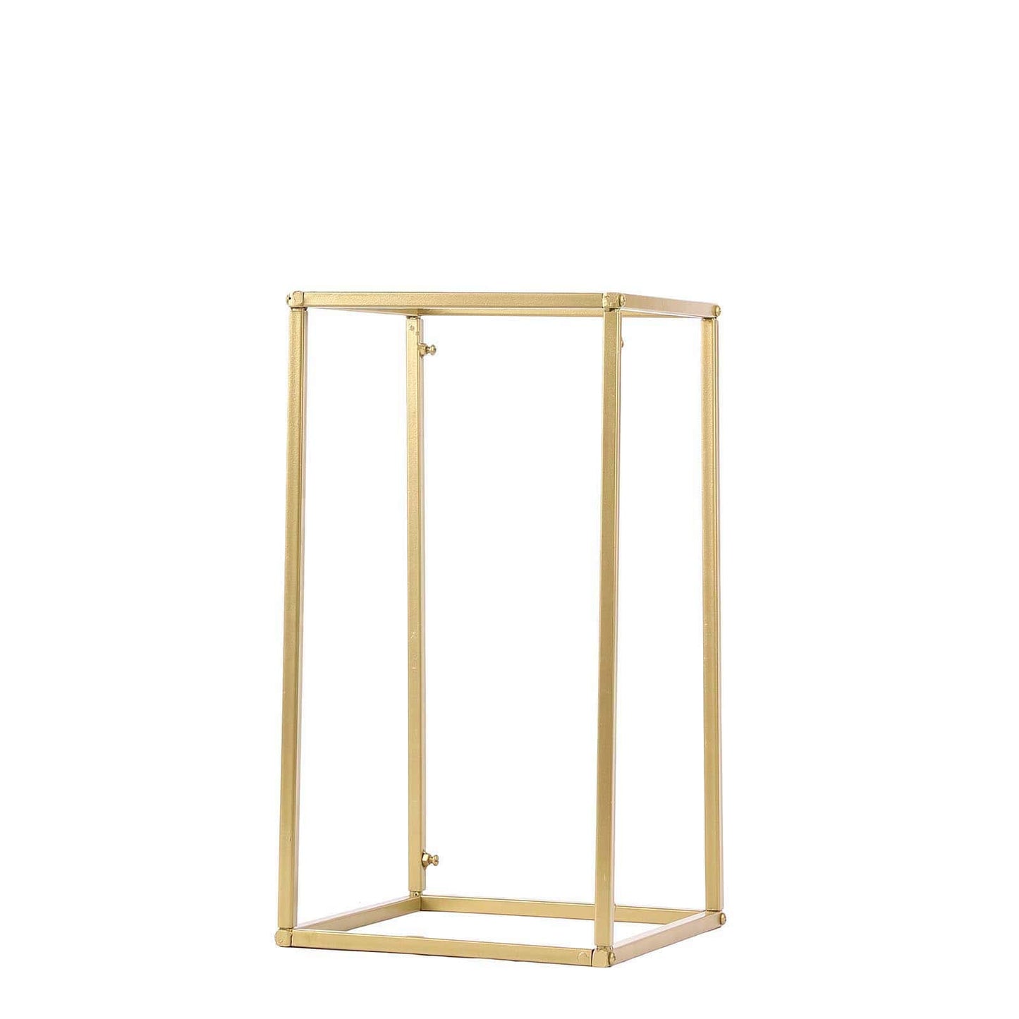 2-Pack Wedding Flower Stand Gold Metal Geometric Column Frame Rectangular - Versatile Floral Pedestal for Sophisticated Arrangements 16"