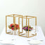 2-Pack Wedding Flower Stand Gold Metal Geometric Column Frame Rectangular - Versatile Floral Pedestal for Sophisticated Arrangements 12"