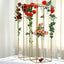 2-Pack Wedding Flower Stand Gold Metal Geometric Column Frame Rectangular - Versatile Floral Pedestal for Upscale Arrangements 48"