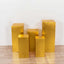 Set of 5 Metallic Gold Spandex Rectangle Pedestal Stand Covers, Stretchable Pillar Prop Covers - 160 GSM