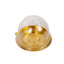 50-Pack Favor Containers Round Dome Design Gold and Clear - Plastic Party Boxes for Cupcakes and Sweets 3"