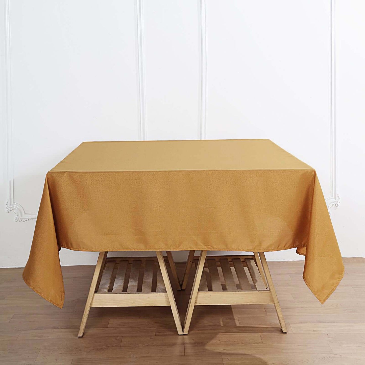 Polyester Square 70"x70" Tablecloth Gold - Wrinkle-Resistant & Durable Table Cover