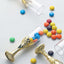 12-Pack Plastic Fillable Mini Candy Container in Champagne Bottle Style Clear Gold - Candy Treat Favor Boxes 4"