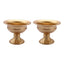 2-Pack Metal Pedestal Flower Vases Wine Goblet Style Gold - Antique Mini Compote Vase for Refined Wedding Centerpieces 4"
