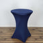 Spandex 30" Round Cocktail Table Cover Navy Blue - Easy to Maintain Stretch Fitted Highboy Tablecloth