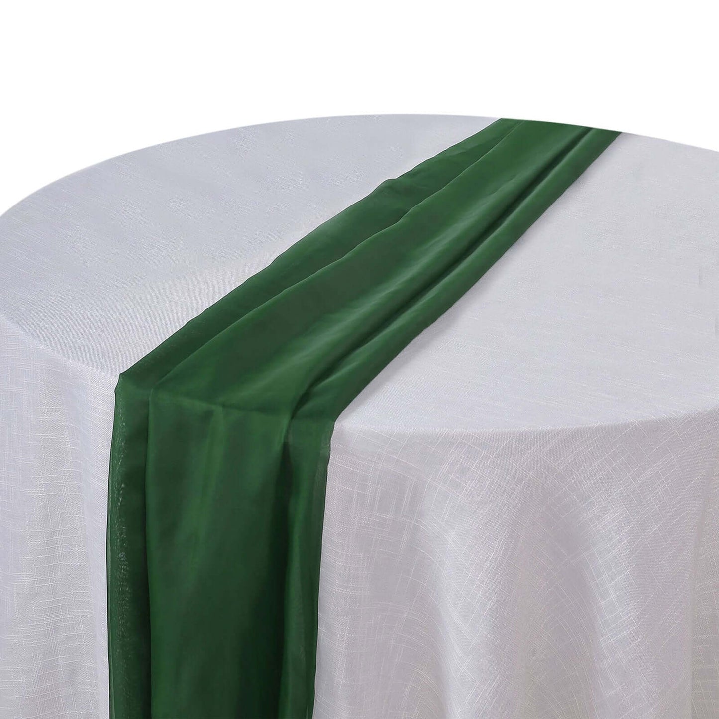 Chiffon 6ft Table Runner Hunter Emerald Green - Flowy & Lightweight Table Decor