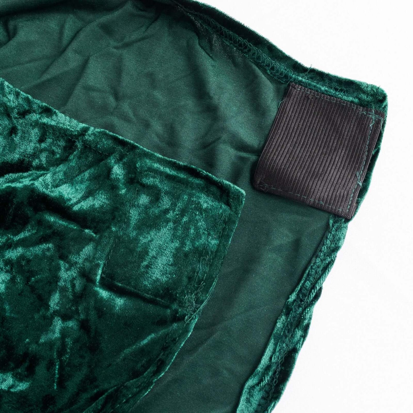 Crushed Velvet Spandex Banquet Chair Cover Fitted Slipcover Hunter Emerald Green - Stretch 190GSM Slipcover with Foot Pockets