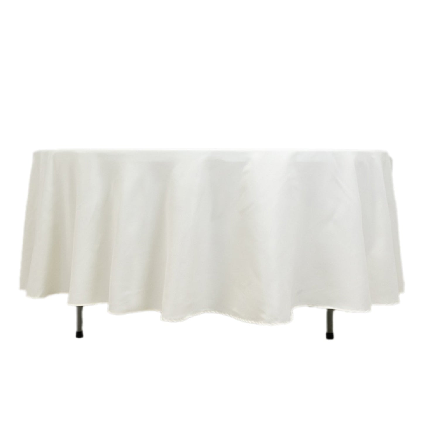 Fire Retardant Premium Polyester 108" Round Tablecloth Ivory - High-Performance Table Cover