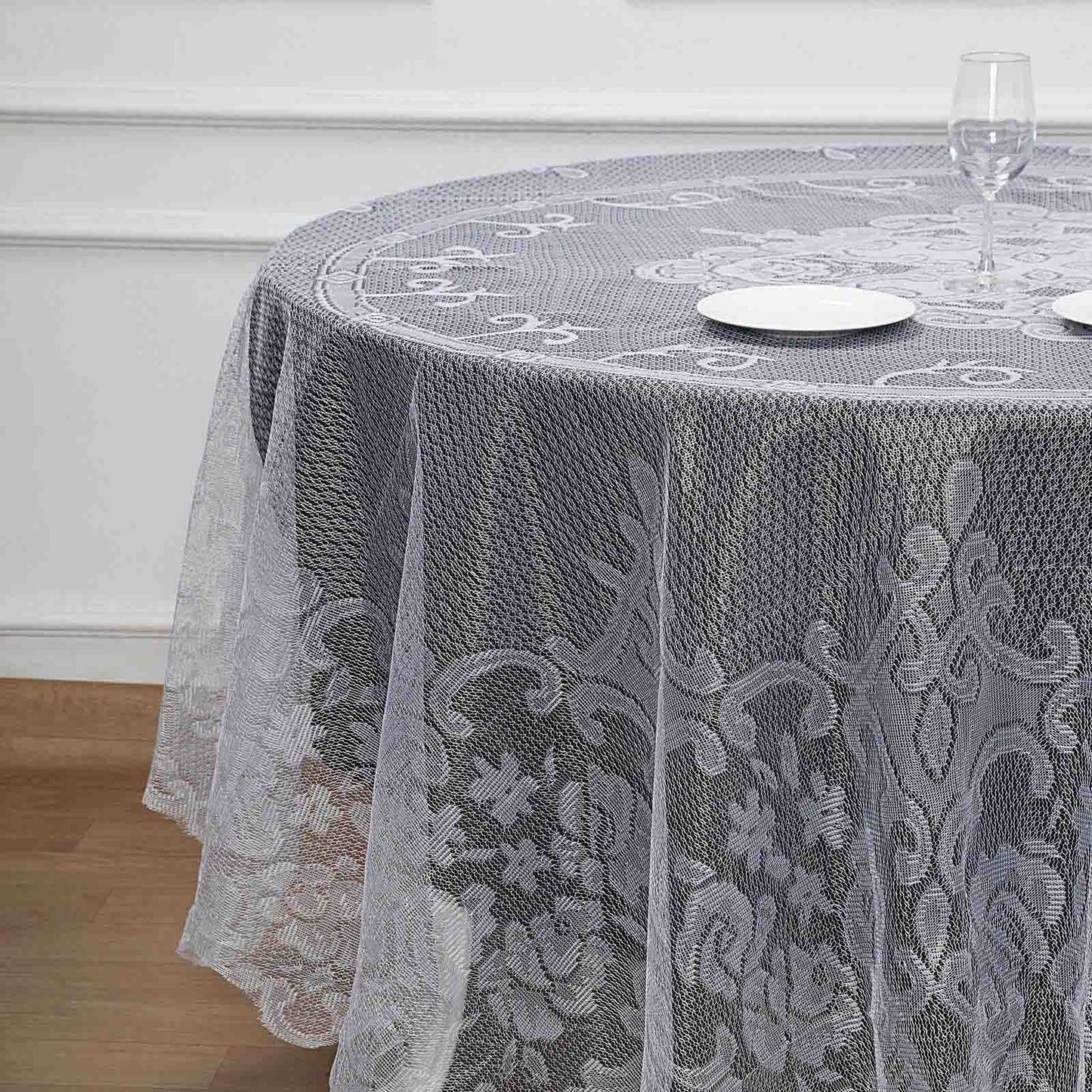 Lace 90" Round Tablecloth White - Premium Design for Versatile Table Decor