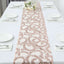 Mesh 12"x108" Table Runner Rose Gold - Leaf Vine Embroidery