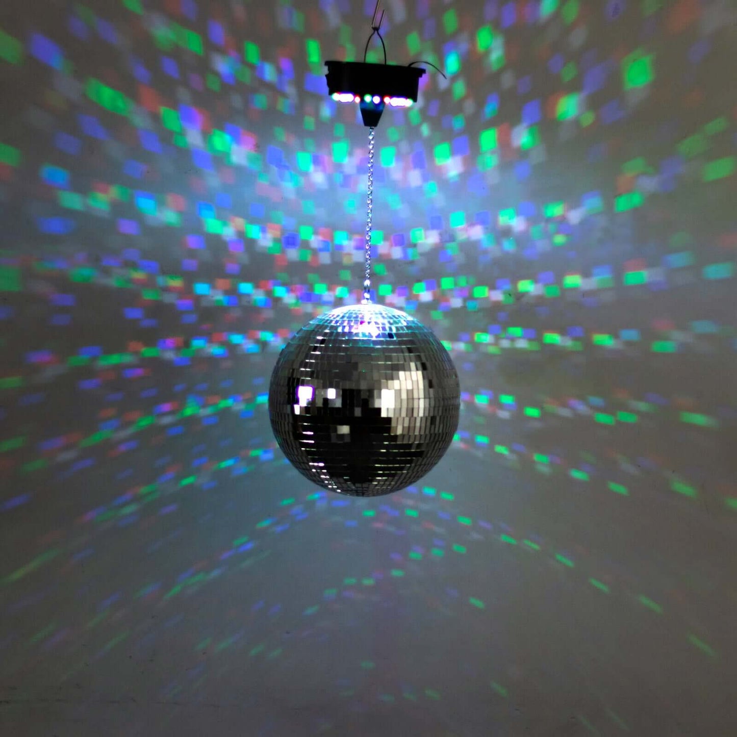 18 LED Light Rotating Heavy Duty Motor For Hanging Mirror Disco Ball, 5 RPM Battery Operated Motor With 8" Hanging Chain