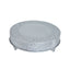 Metal 22" Round Cake Pedestal Stand Matte Silver - Cupcake Dessert Display Riser with Intricate Embossed Design for Upscale Events & Gatherings