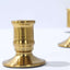 Set of 4 Metal Taper Candle Holders Vintage Gold with Sturdy Round Base - Traditional Pillar Candlestick Holders 2.5", 3"