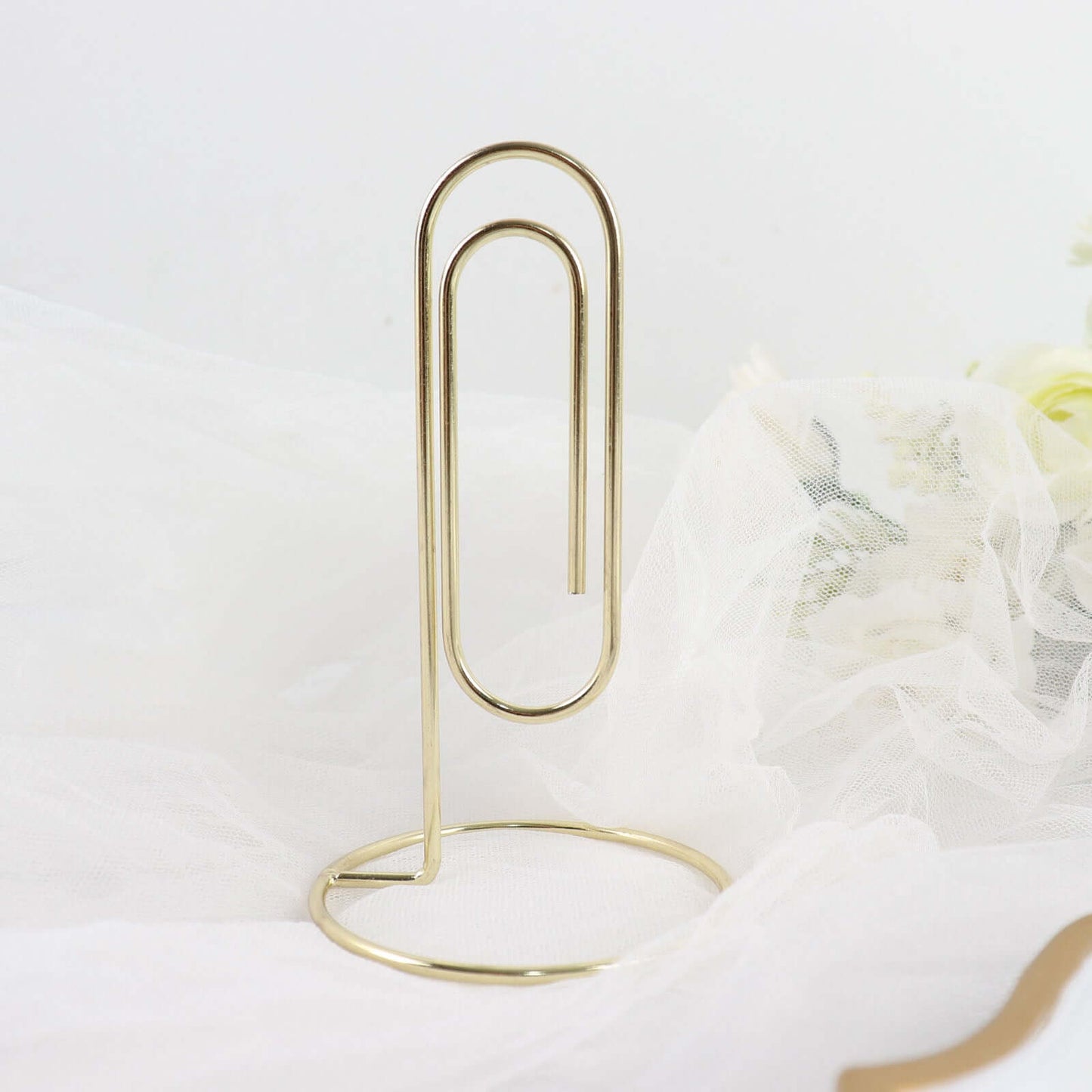 5-Pack Metal Card Holder Stands Paperclip Design Gold - Table Number Stands and Wedding Menu Clips 5"