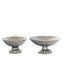 Metal Pedestal Flower Pot Round Design Metallic Silver - Floating Candle Bowl and Display Dish 12"