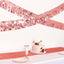 16ft Metallic Rose Gold Foil Tassel Fringe Backdrop Banner, Tinsel Garland Decor