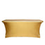 Stretch Spandex 72"x30" Rectangle Tablecloth Metallic Gold - Glamorous Form-Fitting Table Cover for Upscale Gatherings
