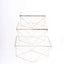 Set of 3 Metal Cake Dessert Stands Geometric Stackable Design Gold with Square Glass Top - Pedestal Display Centerpieces